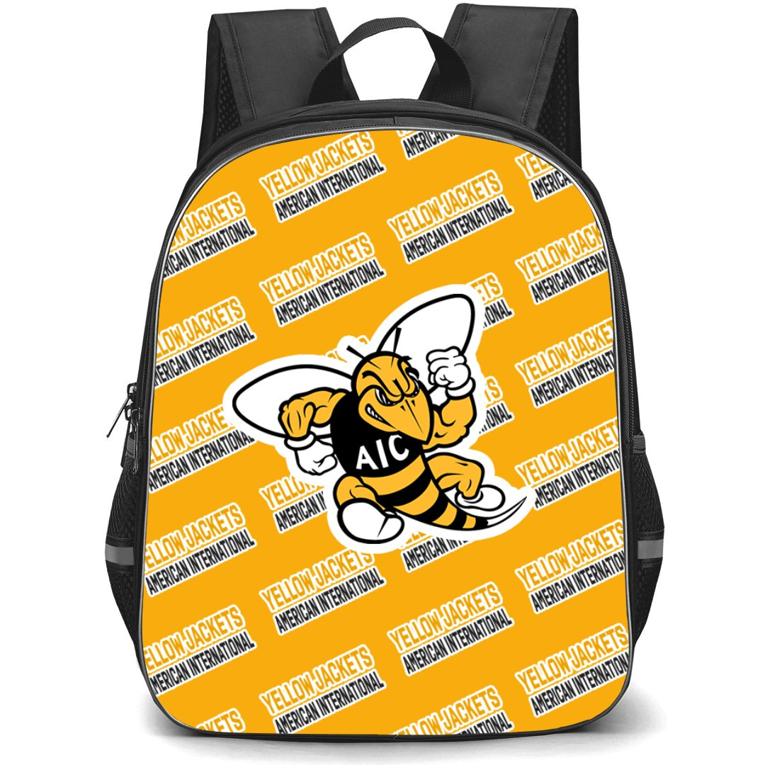 American International College Yellow Jackets Backpack StudentPack - American International College Yellow Jackets College Football Medley Monogram Wordmark