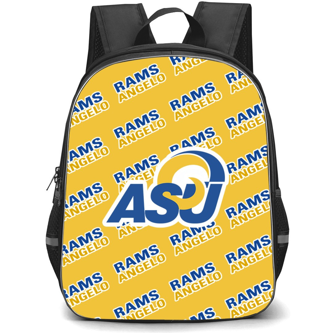 Angelo State University Rams Backpack StudentPack - Angelo State University Rams College Football Medley Monogram Wordmark