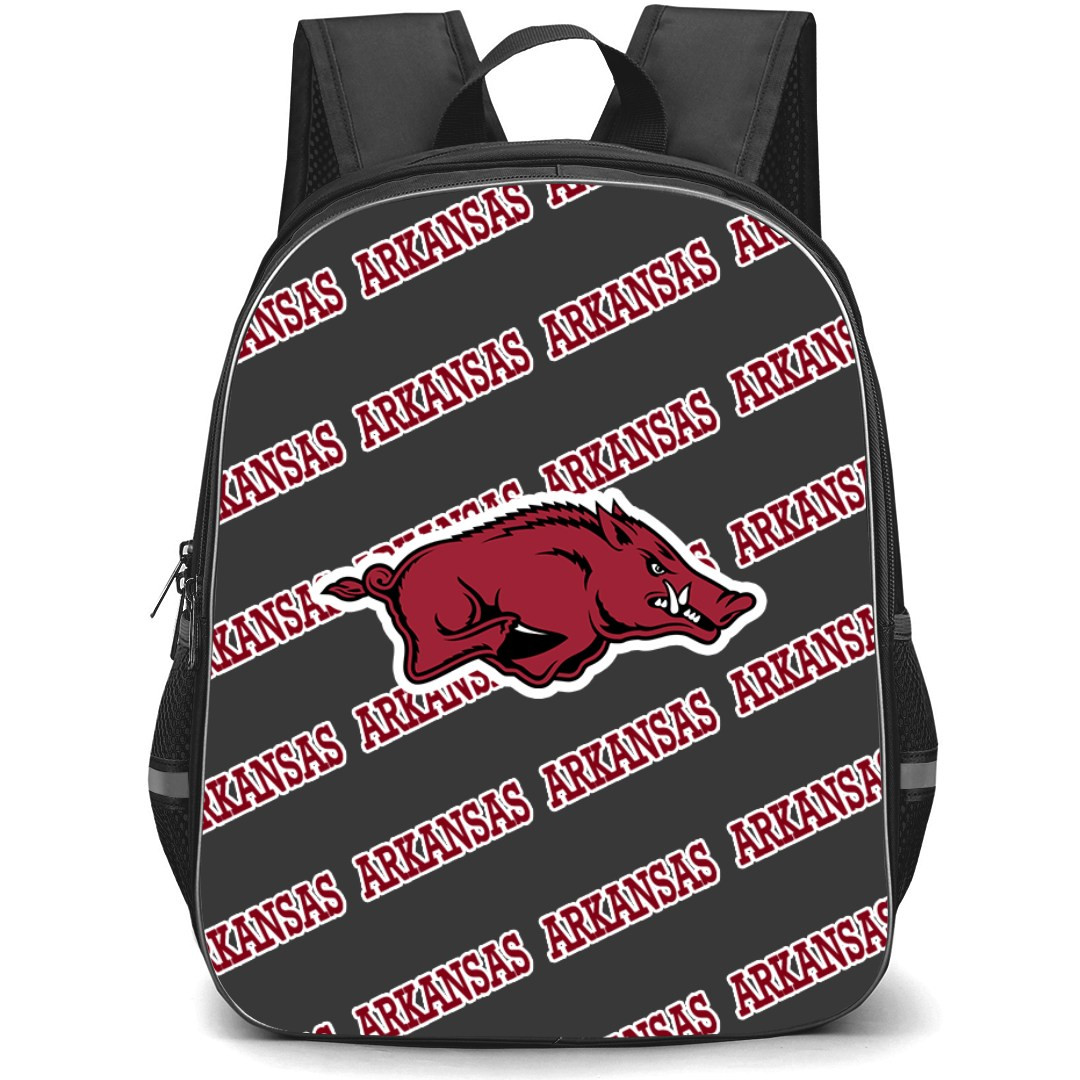 Arkansas Razorbacks Backpack StudentPack - Arkansas Razorbacks College Football Medley Monogram Wordmark