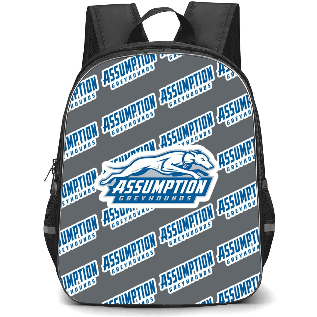 Assumption University Greyhounds Backpack StudentPack - Assumption University Greyhounds College Football Medley Monogram Wordmark