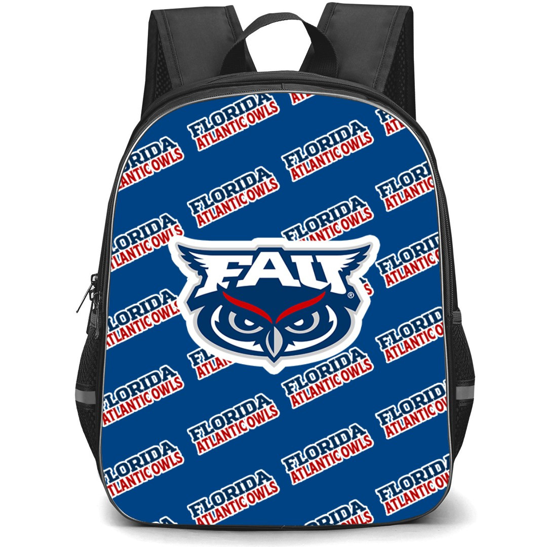 Florida Atlantic Owls Backpack StudentPack - Florida Atlantic Owls College Football Medley Monogram Wordmark
