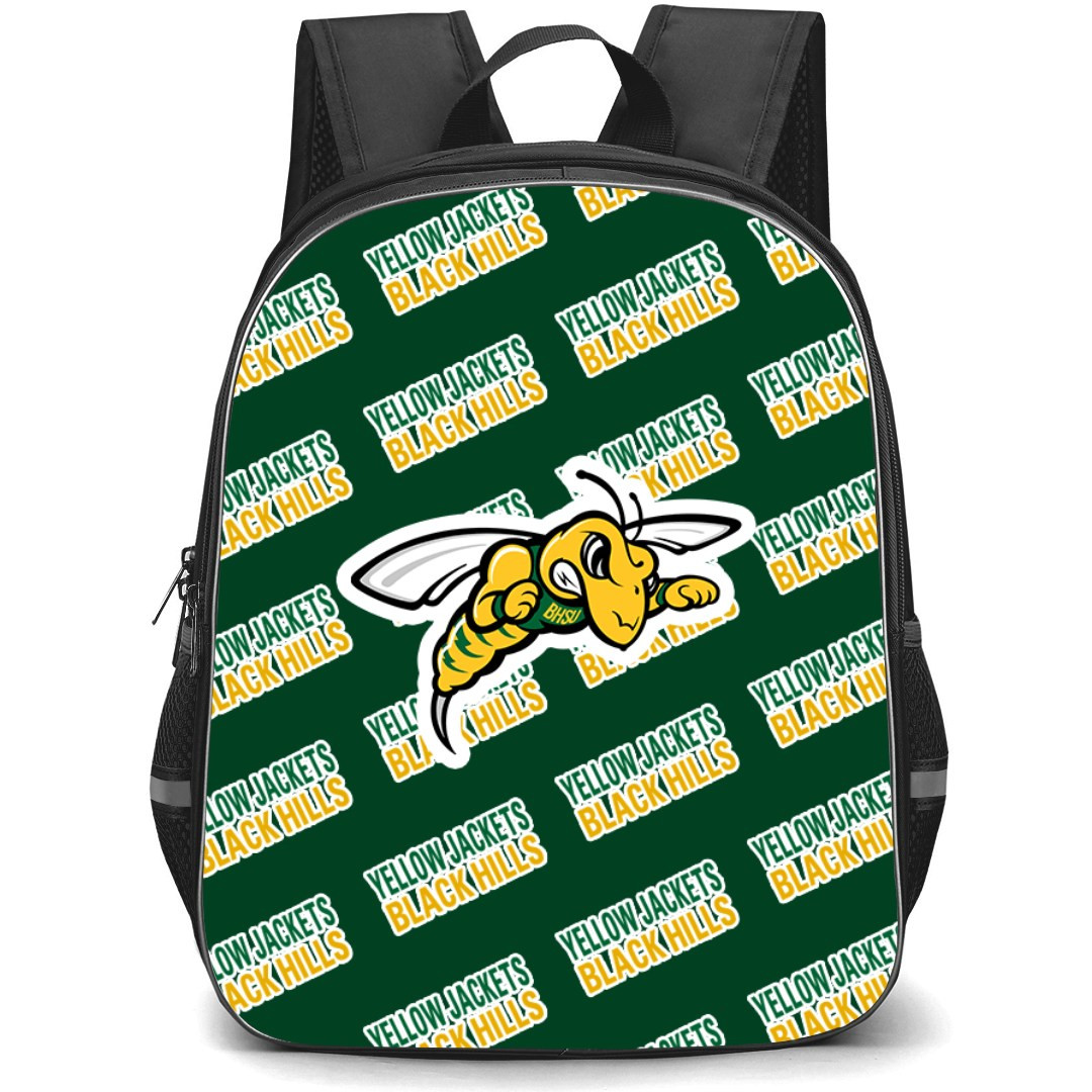 Black Hills State University Yellow Jackets Backpack StudentPack - Black Hills State University Yellow Jackets College Football Medley Monogram Wordmark