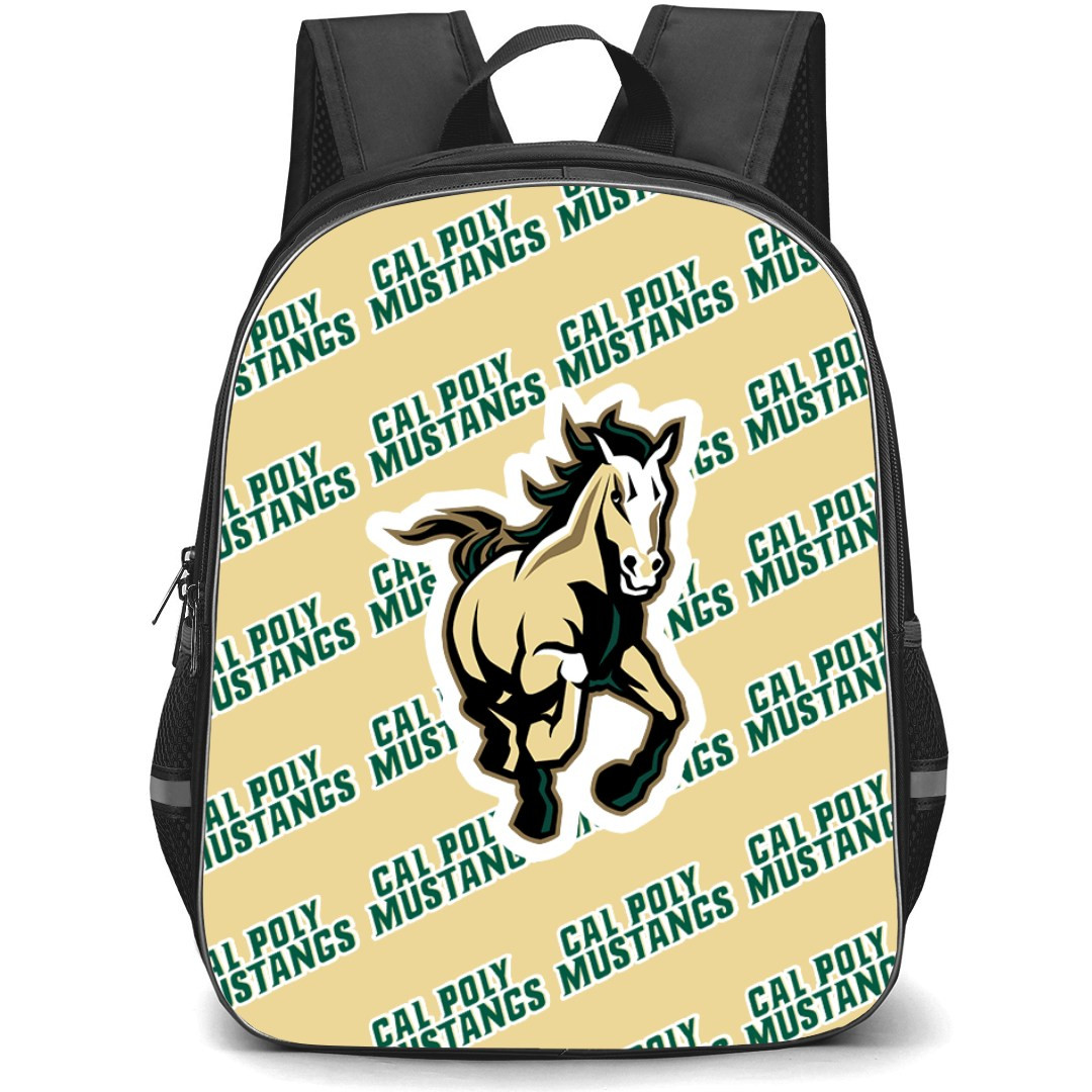 Cal Poly Mustangs Backpack StudentPack - California Polytechnic State University Mustangs College Football Medley Monogram Wordmark