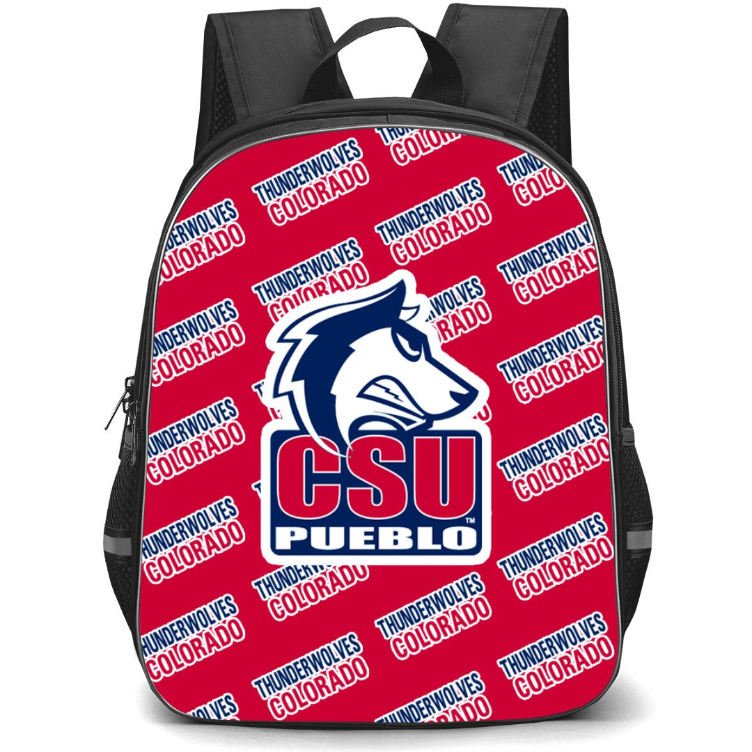 Colorado State University?Pueblo (CSU Pueblo) ThunderWolves Backpack StudentPack - Colorado State University?Pueblo (CSU Pueblo) ThunderWolves College Football Medley Monogram Wordmark