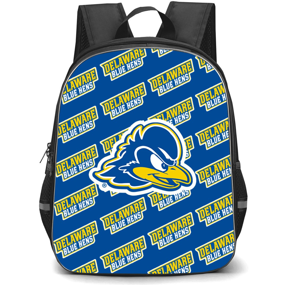 Delaware Fightin' Blue Hens Backpack StudentPack - University of Delaware Fightin' Blue Hens College Football Medley Monogram Wordmark