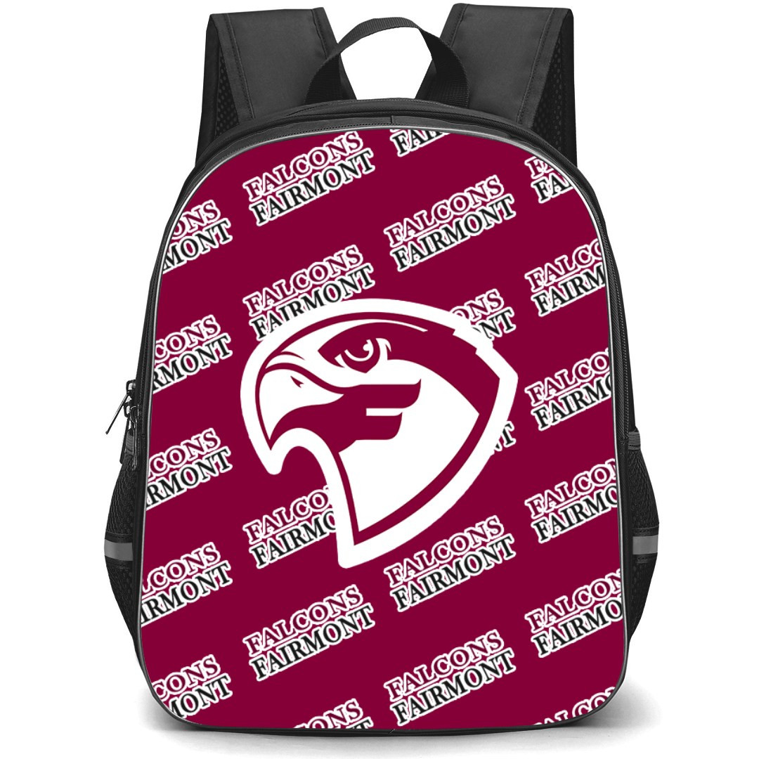 Fairmont State University Falcons Backpack StudentPack - Fairmont State University Falcons College Football Medley Monogram Wordmark