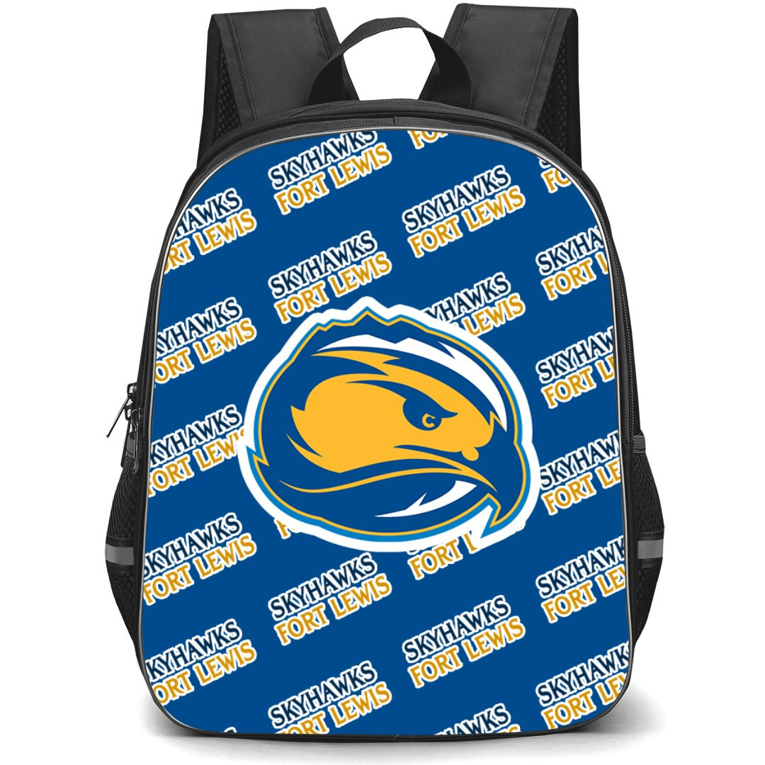 Fort Lewis College Skyhawks Backpack StudentPack - Fort Lewis College Skyhawks College Football Medley Monogram Wordmark