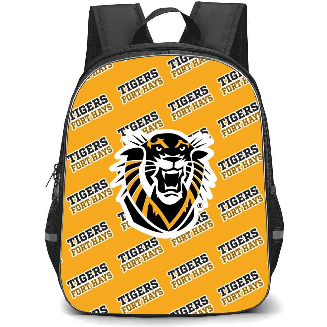 Fort Hays State University Tigers Backpack StudentPack - Fort Hays State University Tigers College Football Medley Monogram Wordmark