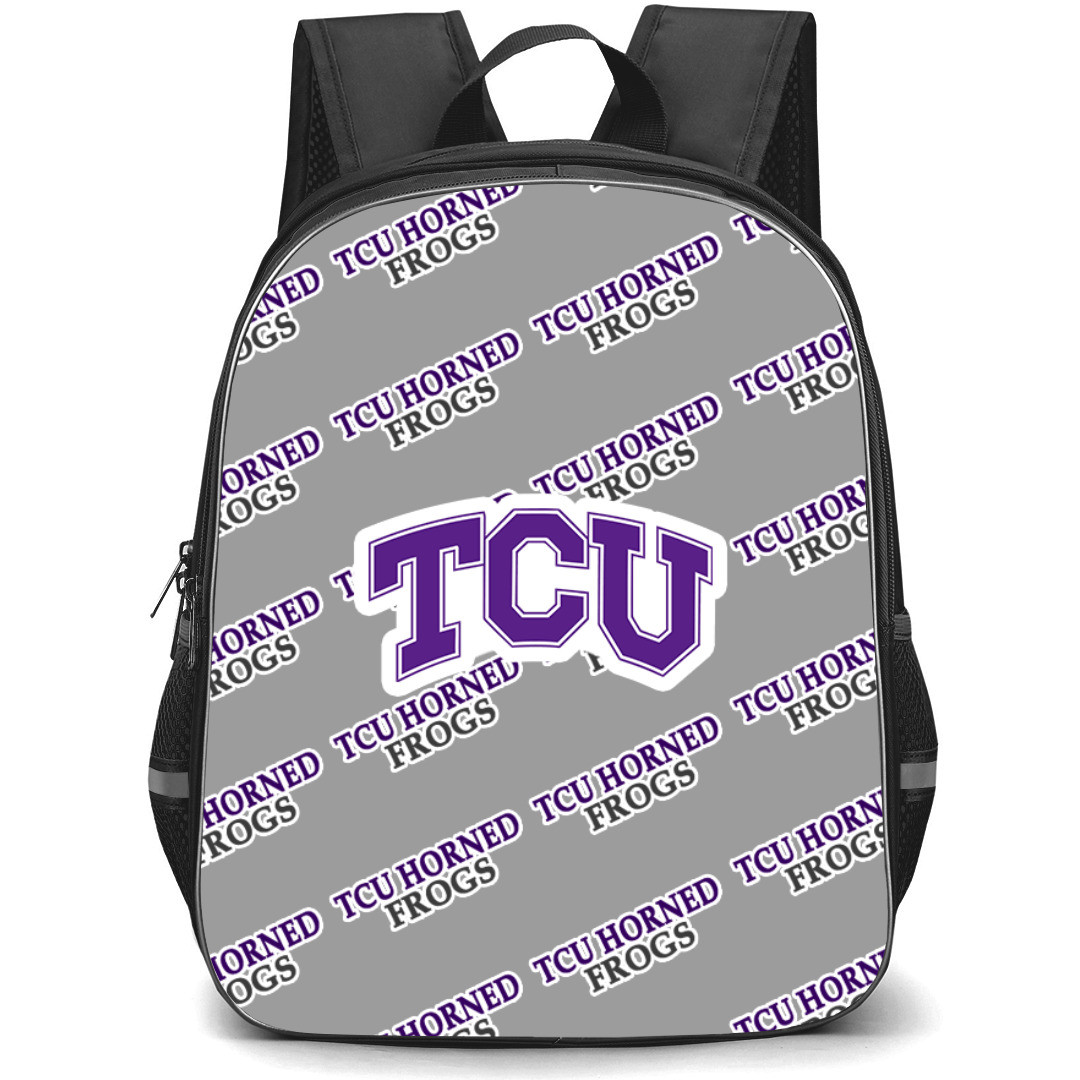 TCU Horned Frogs Backpack StudentPack - TCU Horned Frogs College Football Medley Monogram Wordmark