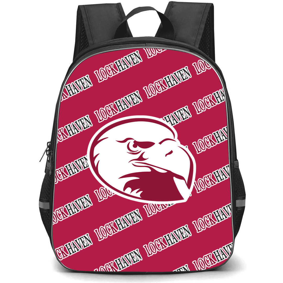 Lock Haven University of Pennsylvania Bald Eagles Backpack StudentPack - Lock Haven University of Pennsylvania Bald Eagles College Football Medley Monogram Wordmark