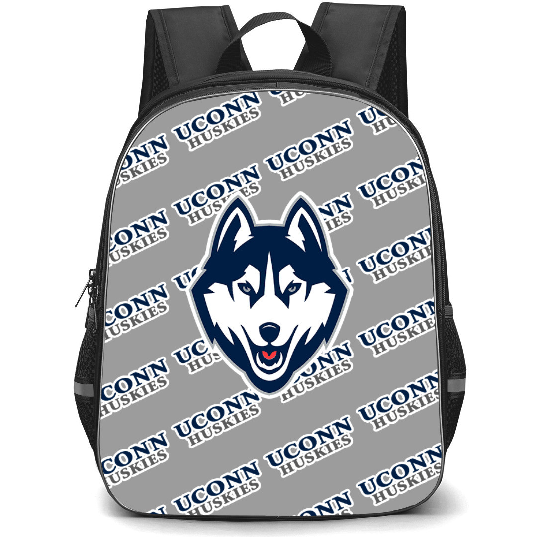 UConn Huskies Backpack StudentPack - UConn Huskies College Football Medley Monogram Wordmark