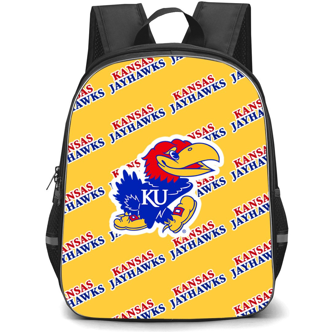 Kansas Jayhawks Backpack StudentPack - Kansas Jayhawks College Football Medley Monogram Wordmark