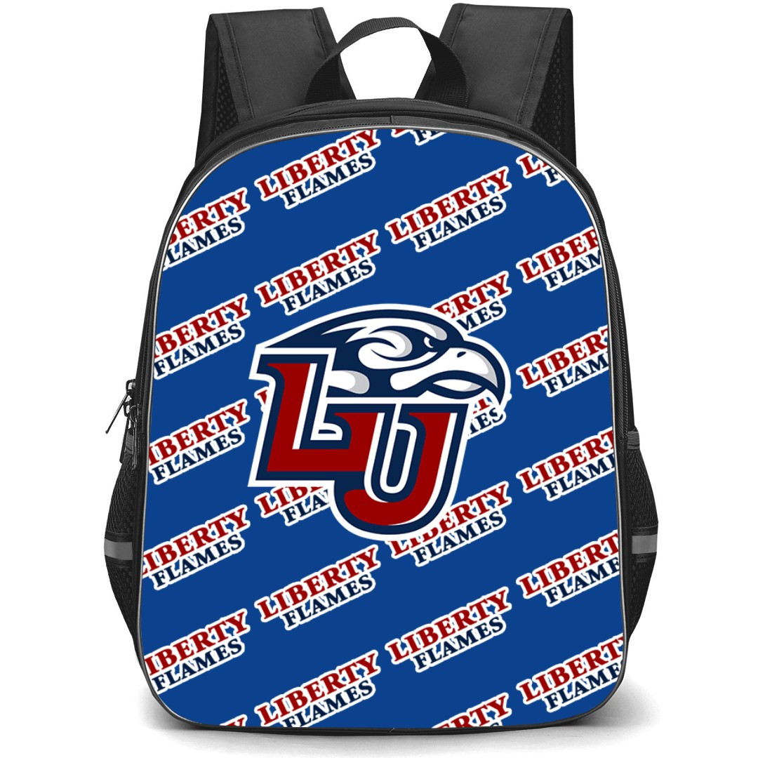 Liberty Flames Backpack StudentPack - Liberty Flames College Football Medley Monogram Wordmark