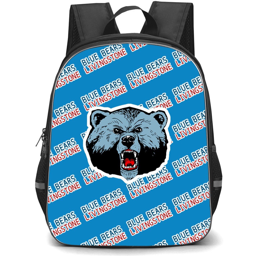 Livingstone College Blue Bears Backpack StudentPack - Livingstone College Blue Bears College Football Medley Monogram Wordmark