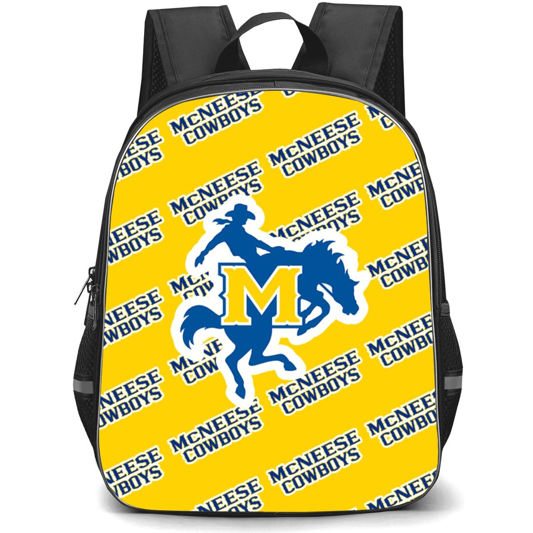 McNeese Cowboys Backpack StudentPack - McNeese State University Cowboys College Football Medley Monogram Wordmark