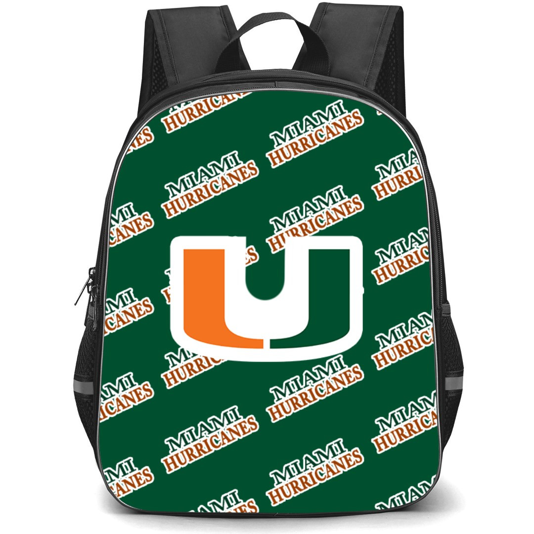 Miami Hurricanes Backpack StudentPack - Miami Hurricanes College Football Medley Monogram Wordmark