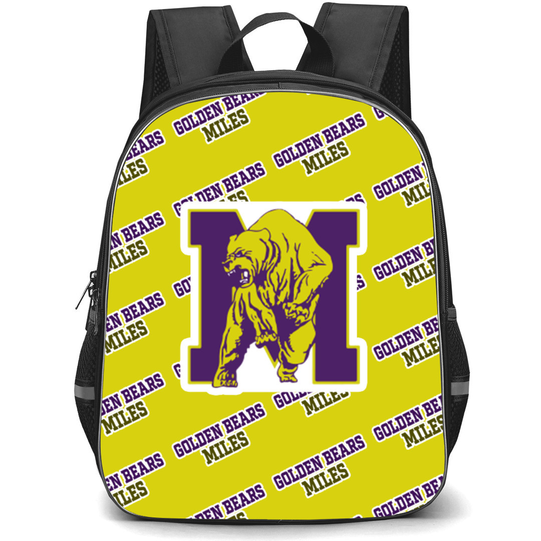 Miles College Golden Bears Backpack StudentPack - Miles College Golden Bears College Football Medley Monogram Wordmark