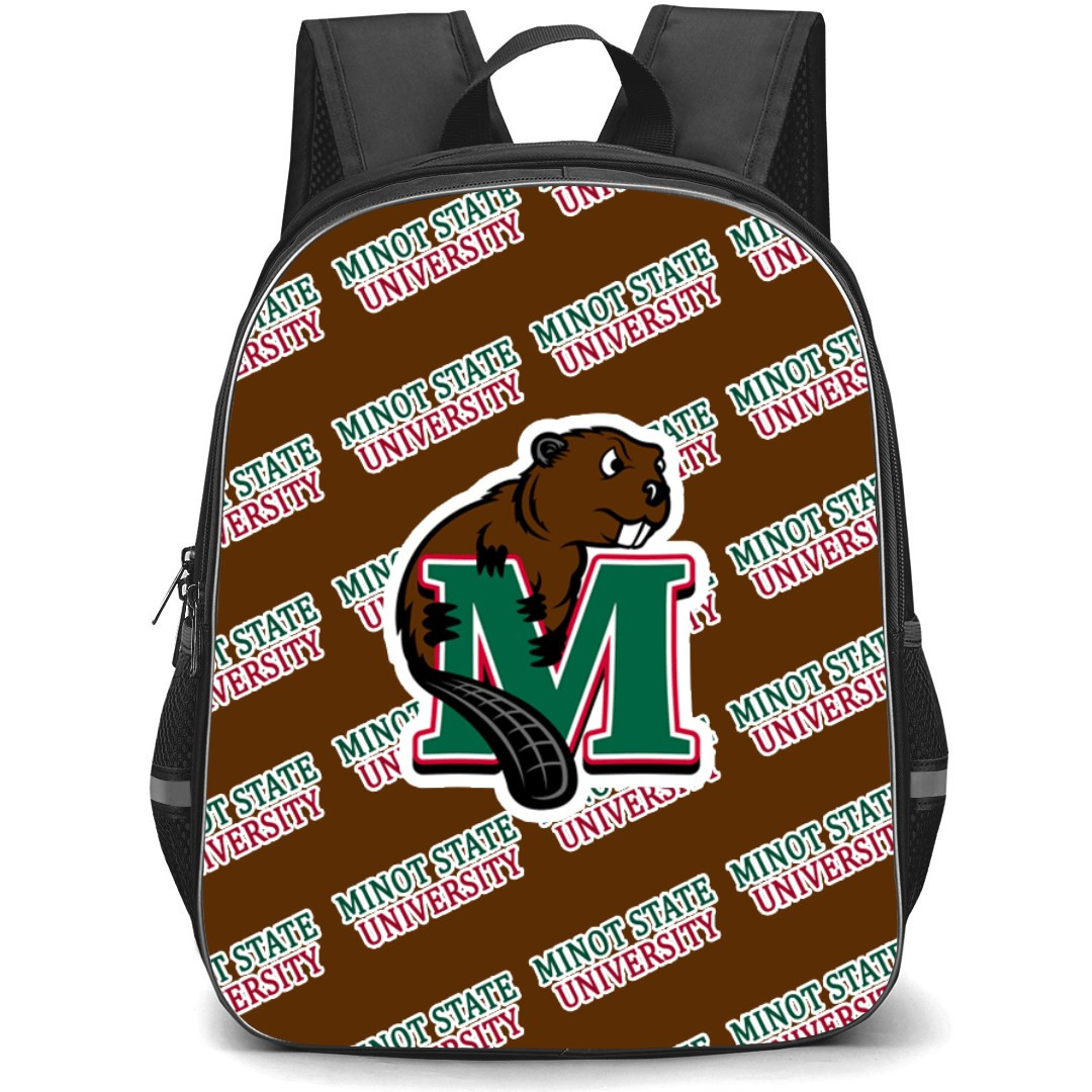 Minot State University Beavers Backpack StudentPack - Minot State University Beavers College Football Medley Monogram Wordmark