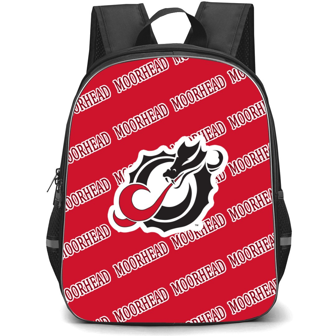 Minnesota State University Moorhead Dragons Backpack StudentPack - Minnesota State University Moorhead Dragons College Football Medley Monogram Wordmark