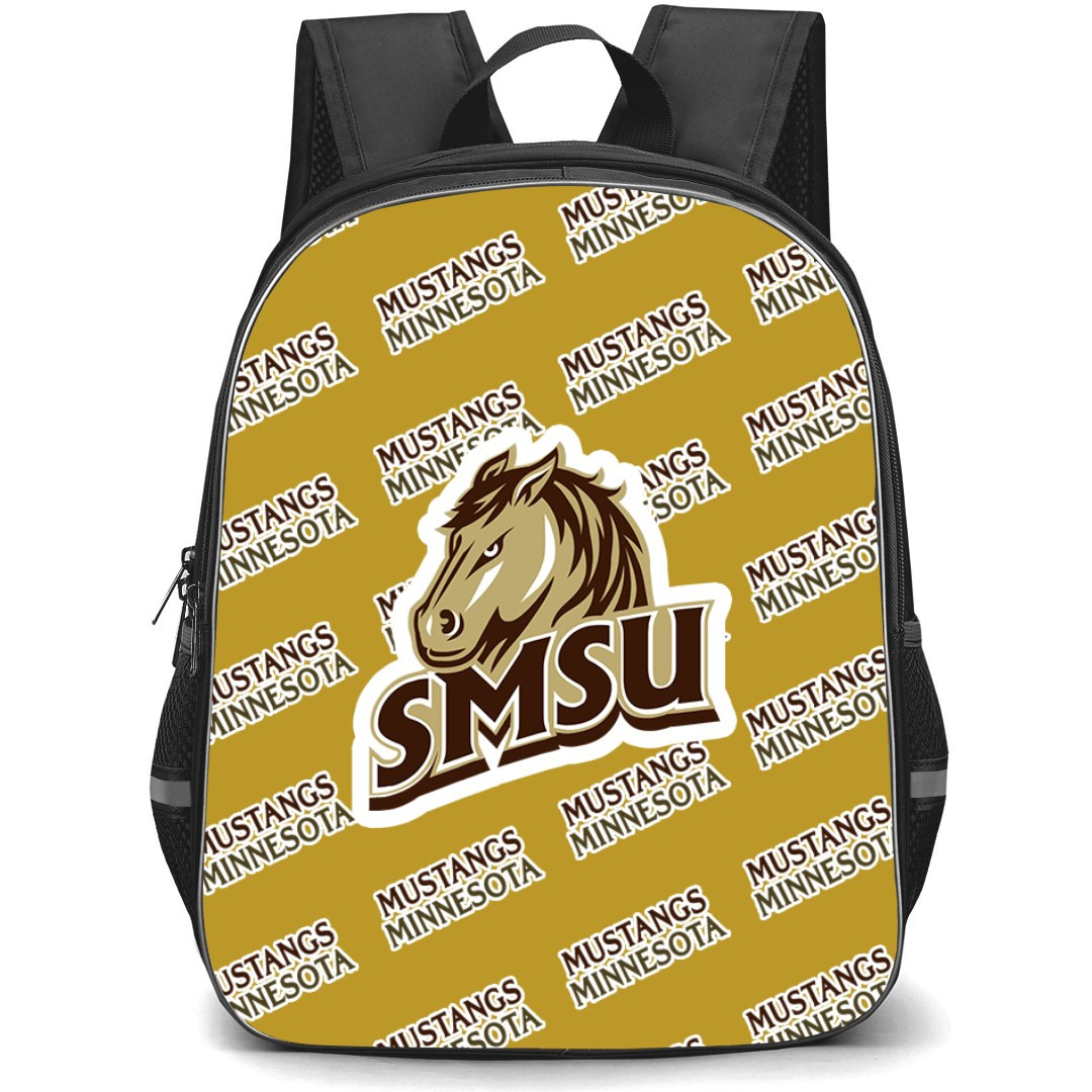 Southwest Minnesota State University Mustangs Backpack StudentPack - Southwest Minnesota State University Mustangs College Football Medley Monogram Wordmark