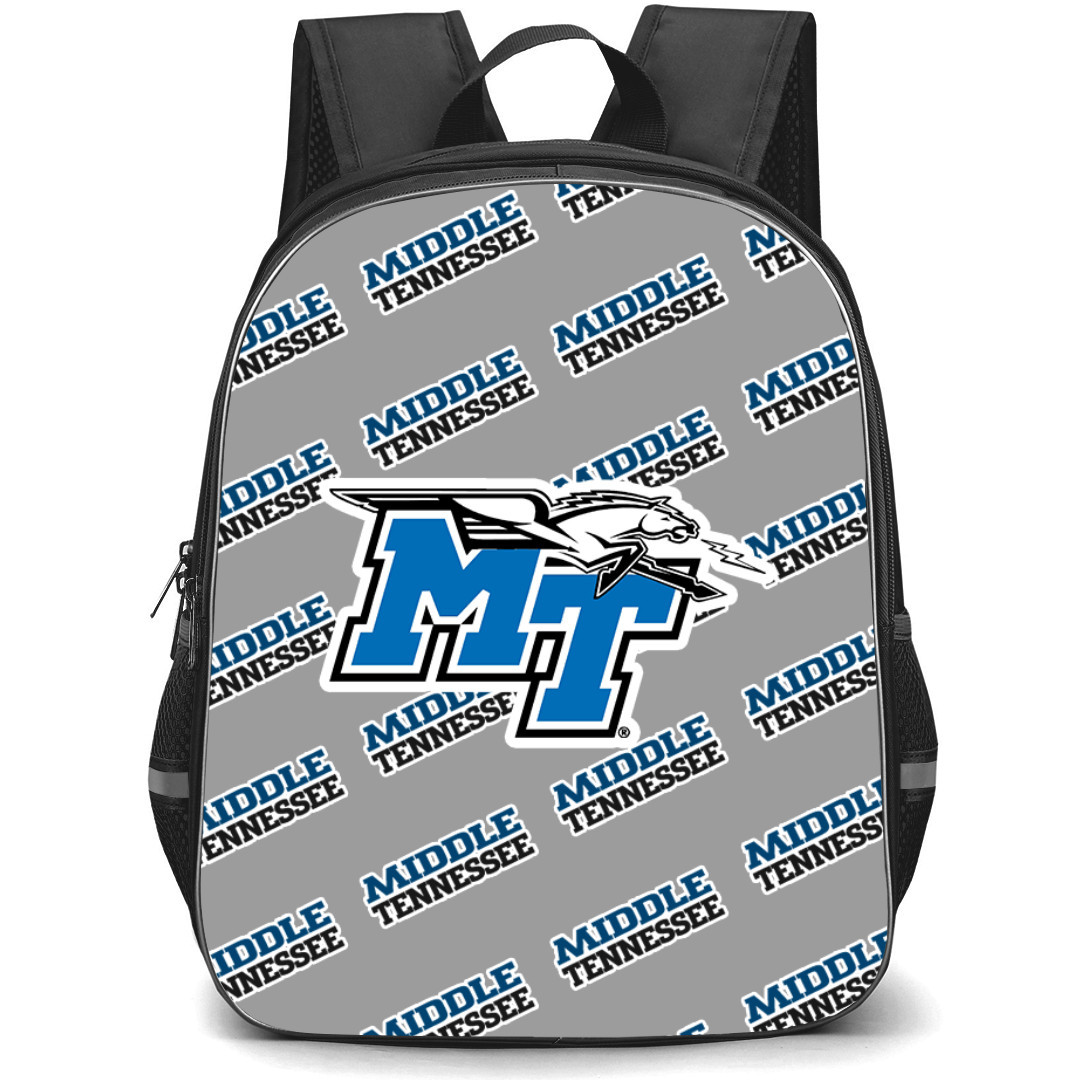 Middle Tennessee Blue Raiders Backpack StudentPack - Middle Tennessee Blue Raiders College Football Medley Monogram Wordmark