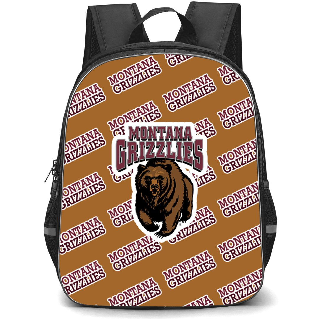 Montana Grizzlies Backpack StudentPack - University of Montana Grizzlies College Football Medley Monogram Wordmark