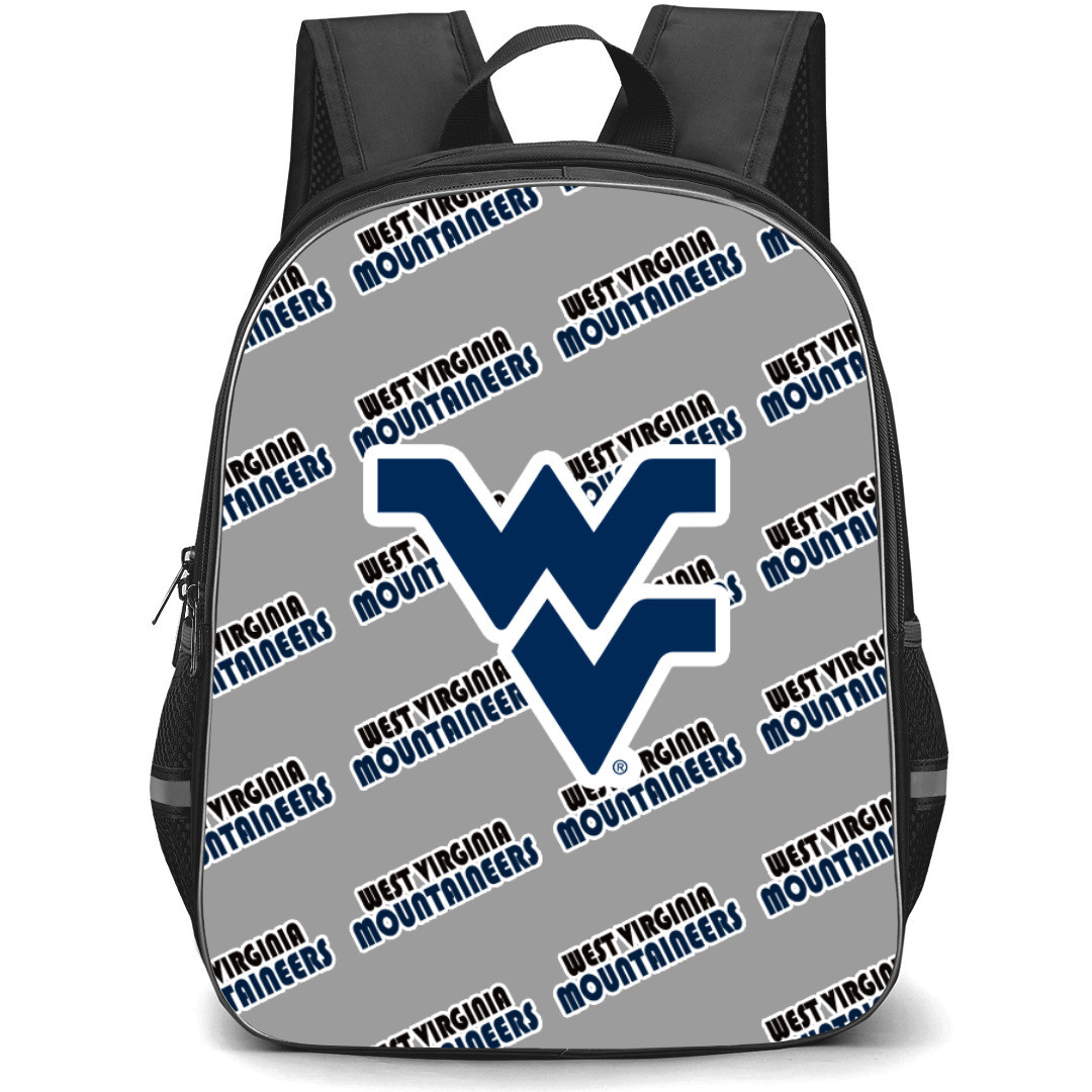 West Virginia Mountaineers Backpack StudentPack - West Virginia Mountaineers College Football Medley Monogram Wordmark