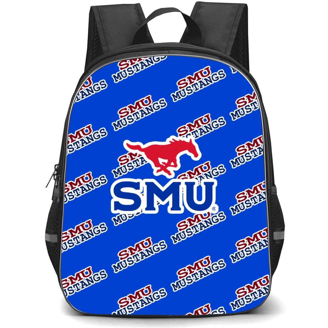 SMU Mustangs Backpack StudentPack - SMU Mustangs College Football Medley Monogram Wordmark