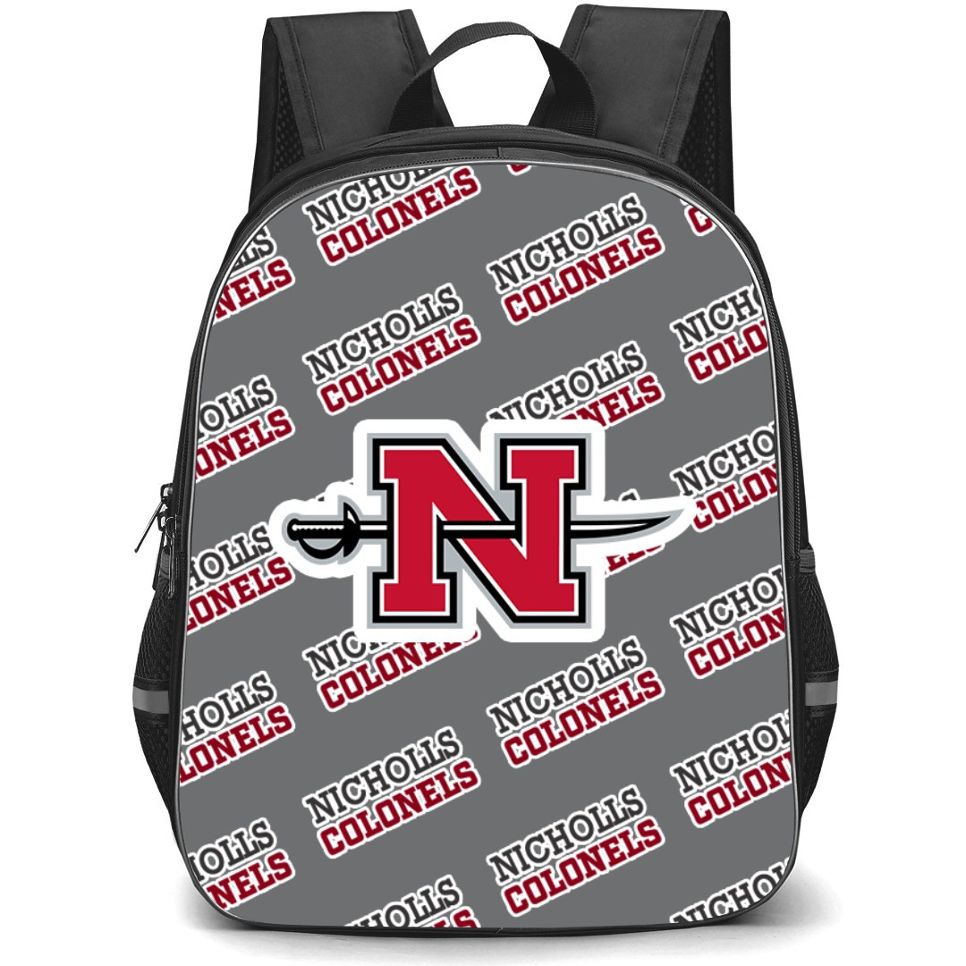 Nicholls Colonels Backpack StudentPack - Nicholls State University Colonels College Football Medley Monogram Wordmark