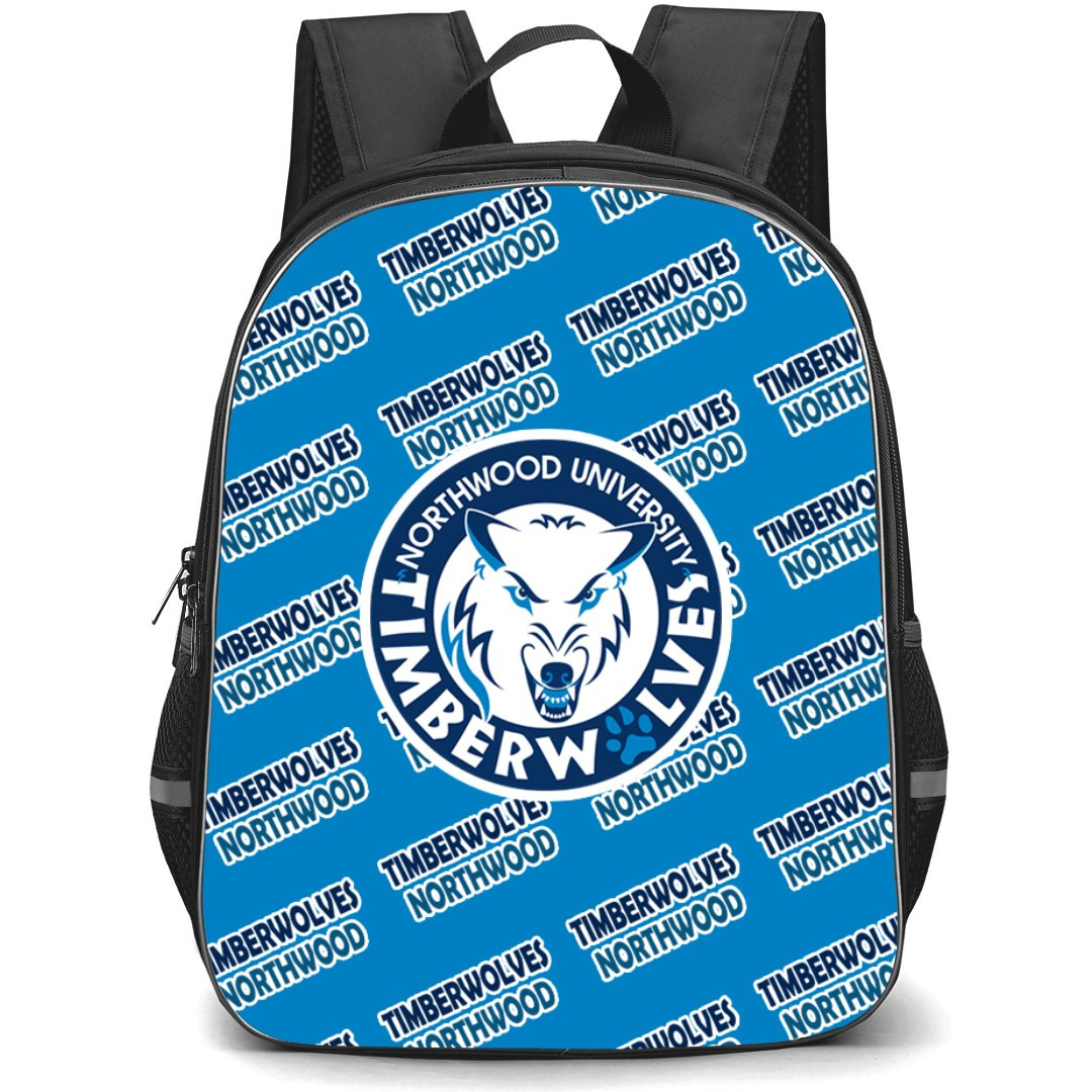 Northwood University Timberwolves Backpack StudentPack - Northwood University Timberwolves College Football Medley Monogram Wordmark