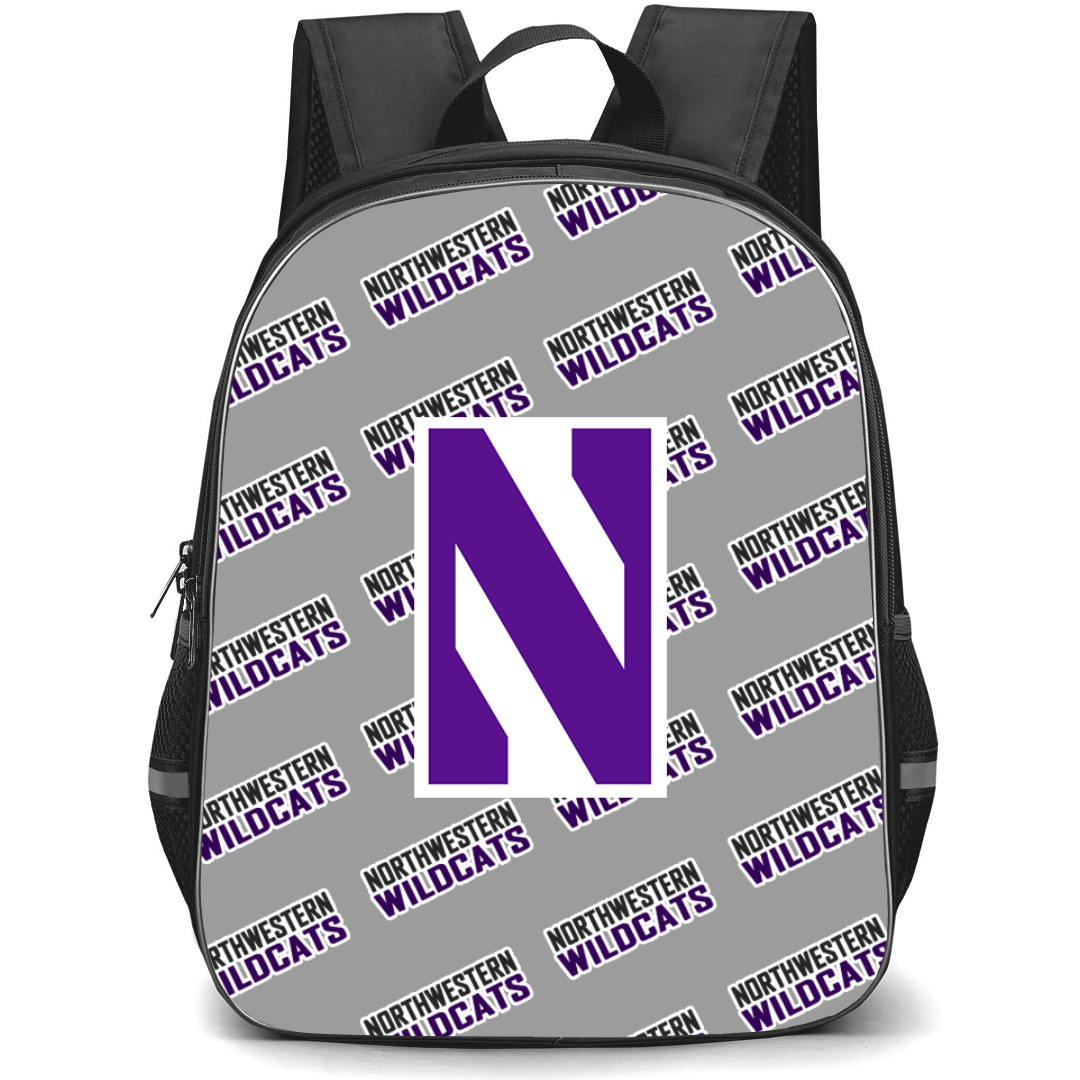 Northwestern Wildcats Backpack StudentPack - Northwestern Wildcats College Football Medley Monogram Wordmark