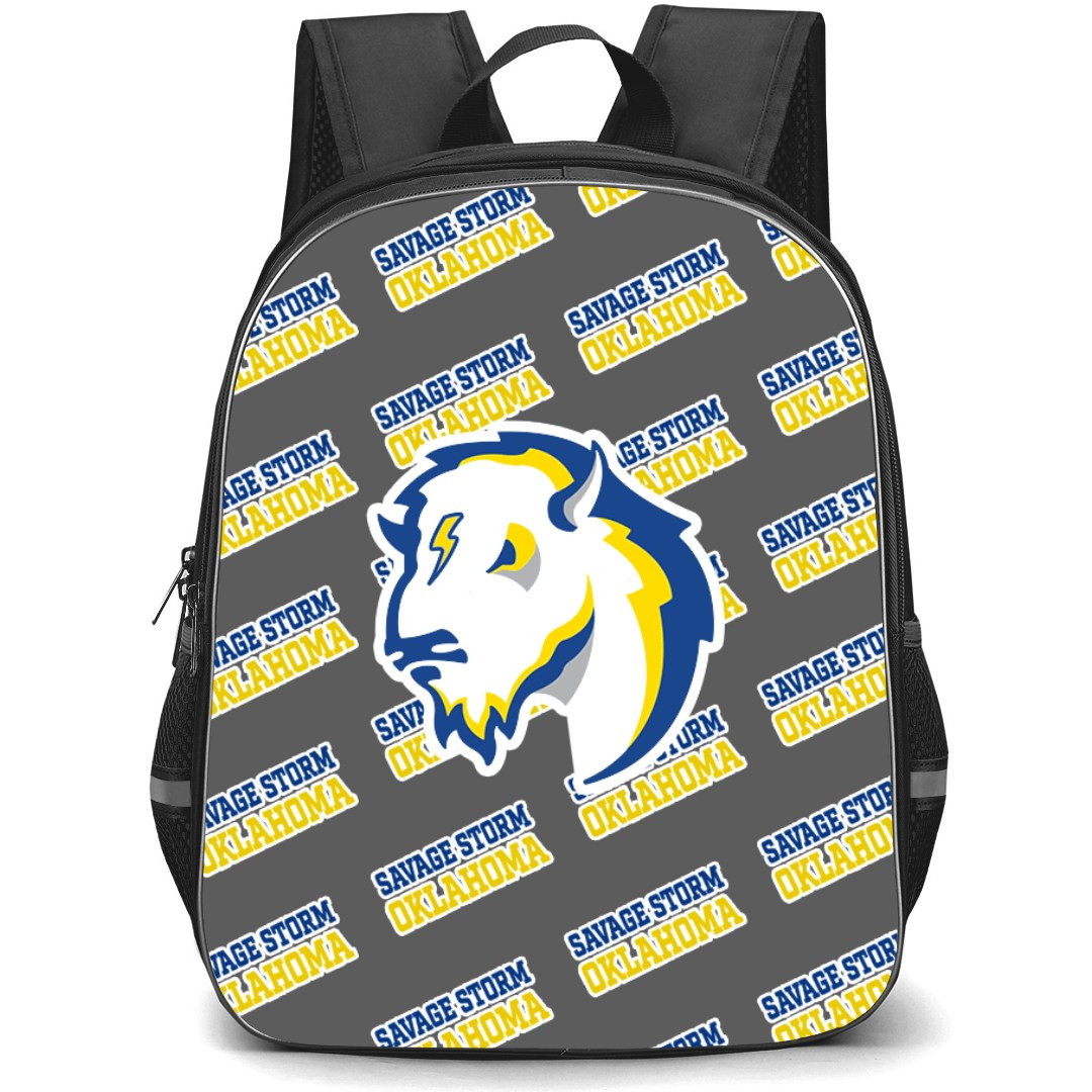 Southeastern Oklahoma State University Savage Storm Backpack StudentPack - Southeastern Oklahoma State University Savage Storm College Football Medley Monogram Wordmark