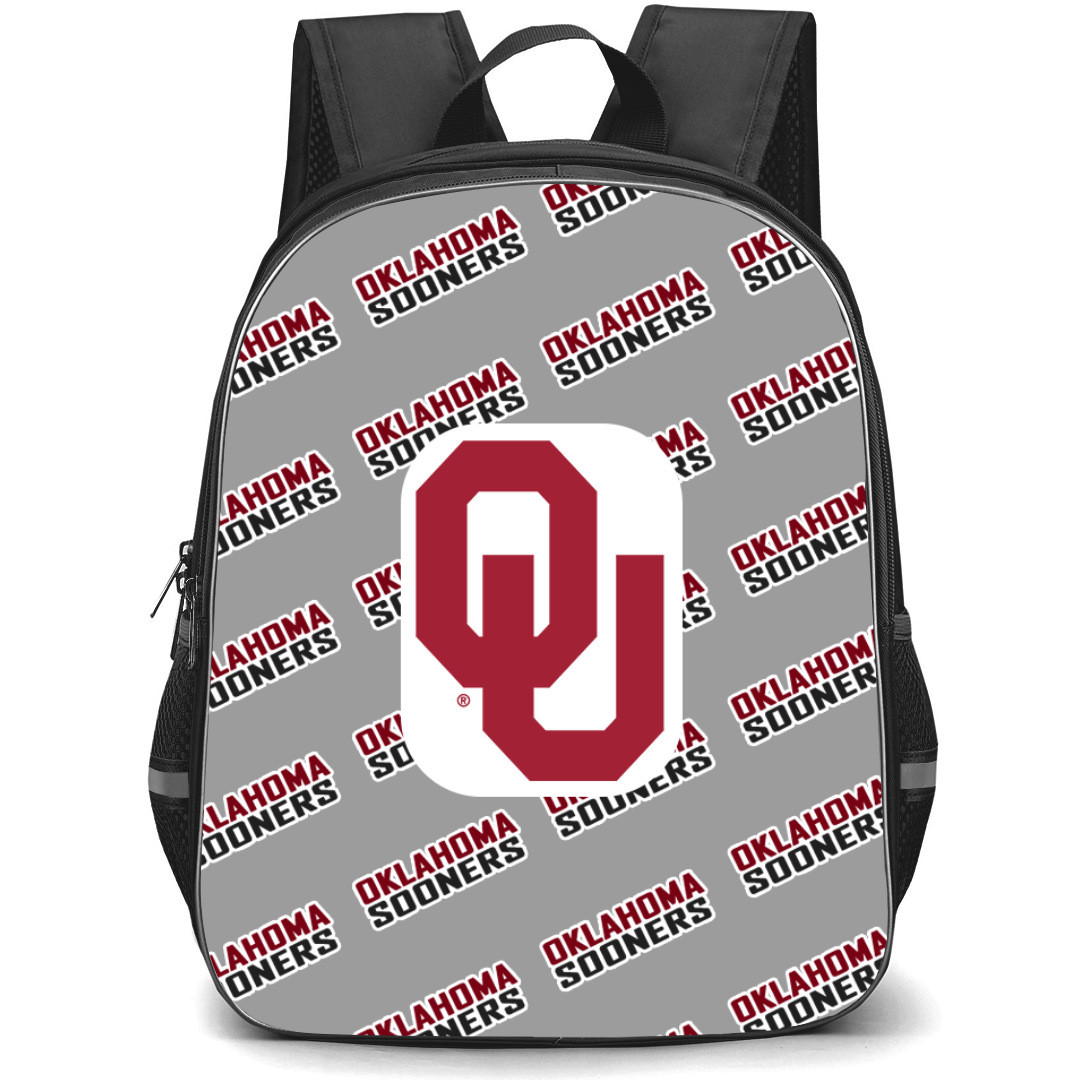 Oklahoma Sooners Backpack StudentPack - Oklahoma Sooners College Football Medley Monogram Wordmark
