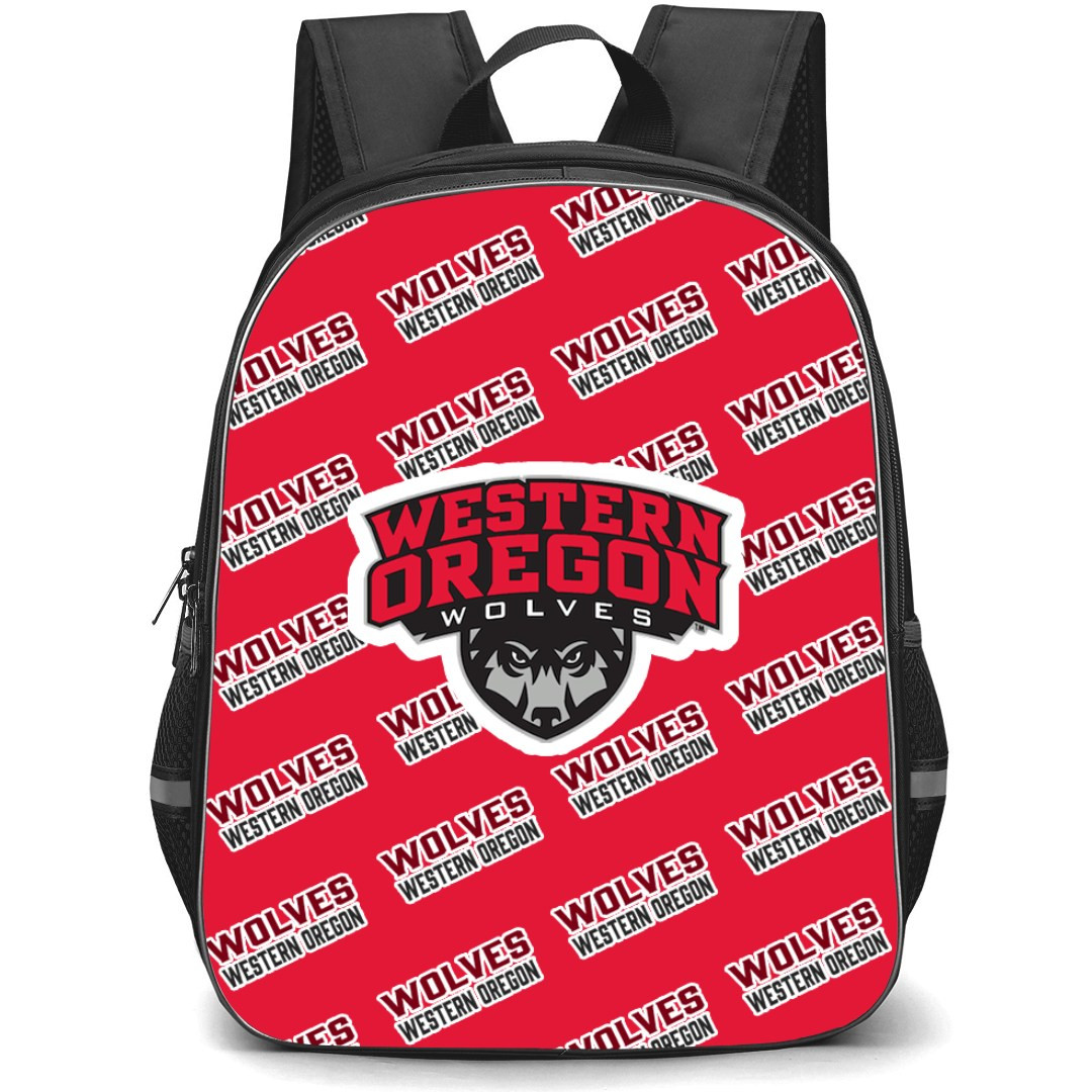 Western Oregon University Wolves Backpack StudentPack - Western Oregon University Wolves College Football Medley Monogram Wordmark