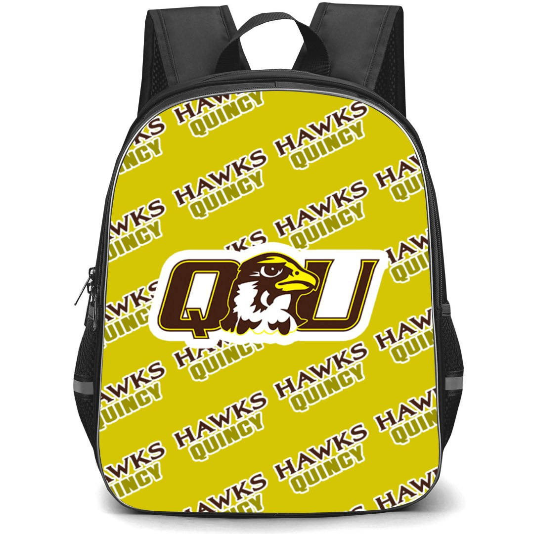 Quincy University Hawks Backpack StudentPack - Quincy University Hawks College Football Medley Monogram Wordmark