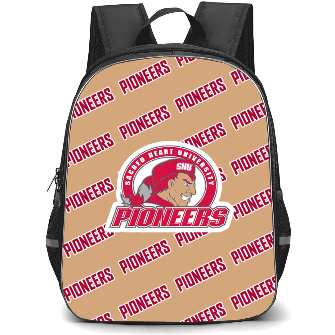 Sacred Heart Pioneers Backpack StudentPack - Sacred Heart University Pioneers College Football Medley Monogram Wordmark