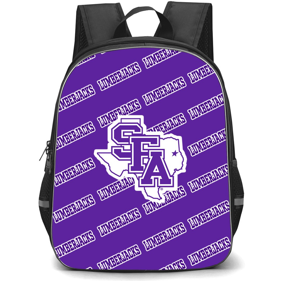Stephen F. Austin Lumberjacks Backpack StudentPack - Stephen F. Austin State University Lumberjacks College Football Medley Monogram Wordmark
