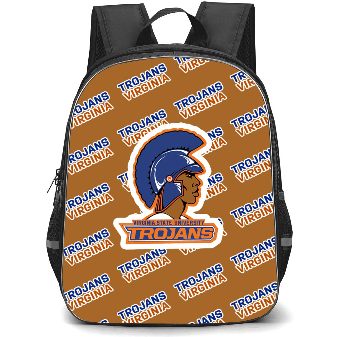 Virginia State University Trojans Backpack StudentPack - Virginia State University Trojans College Football Medley Monogram Wordmark