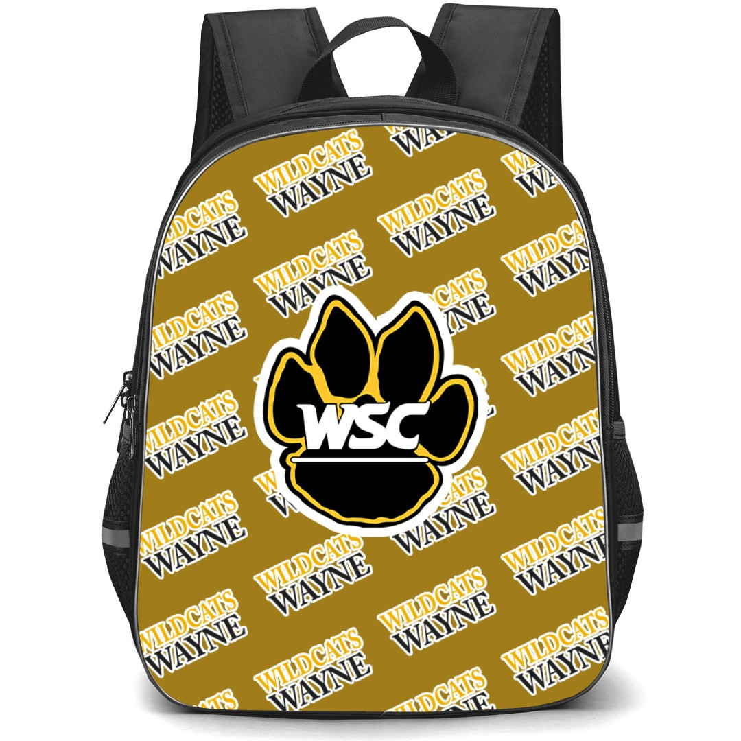 Wayne State College Wildcats Backpack StudentPack - Wayne State College Wildcats College Football Medley Monogram Wordmark
