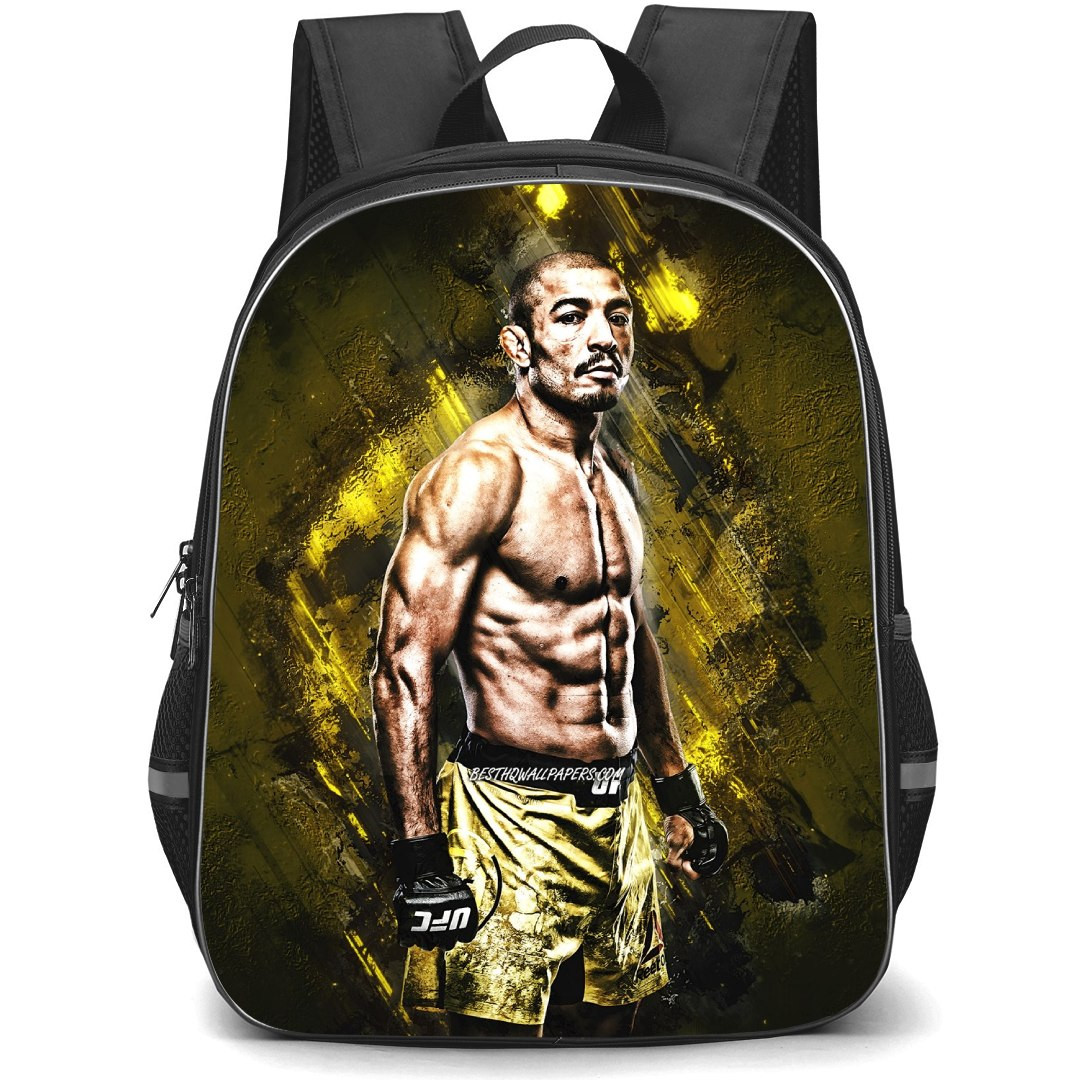 UFC Jose Aldo Backpack StudentPack - Jose Aldo Standing On Yellow Stone Background