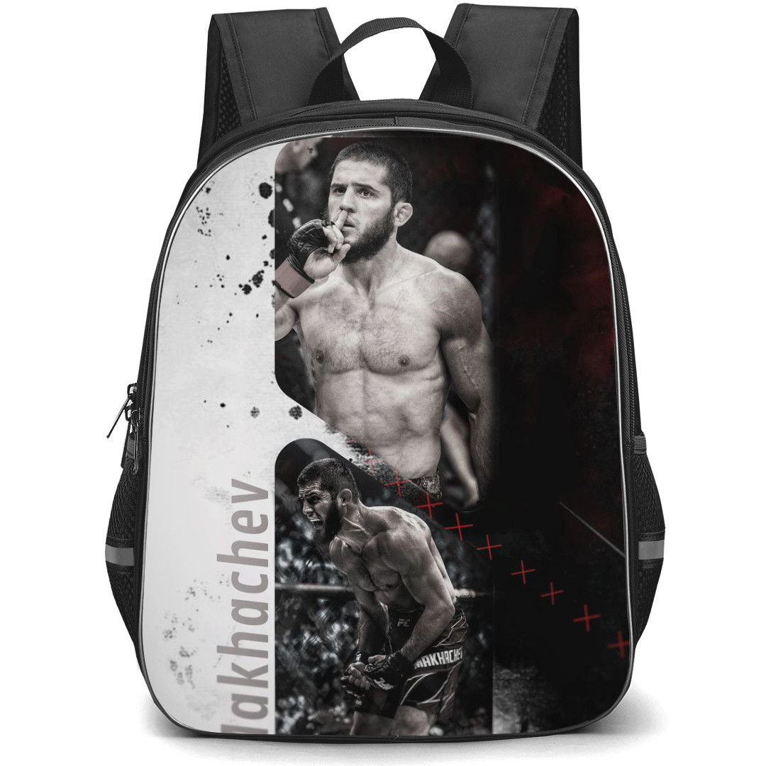 UFC Islam Makhachev Backpack StudentPack - Islam Makhachev Candid Grayscale Poster