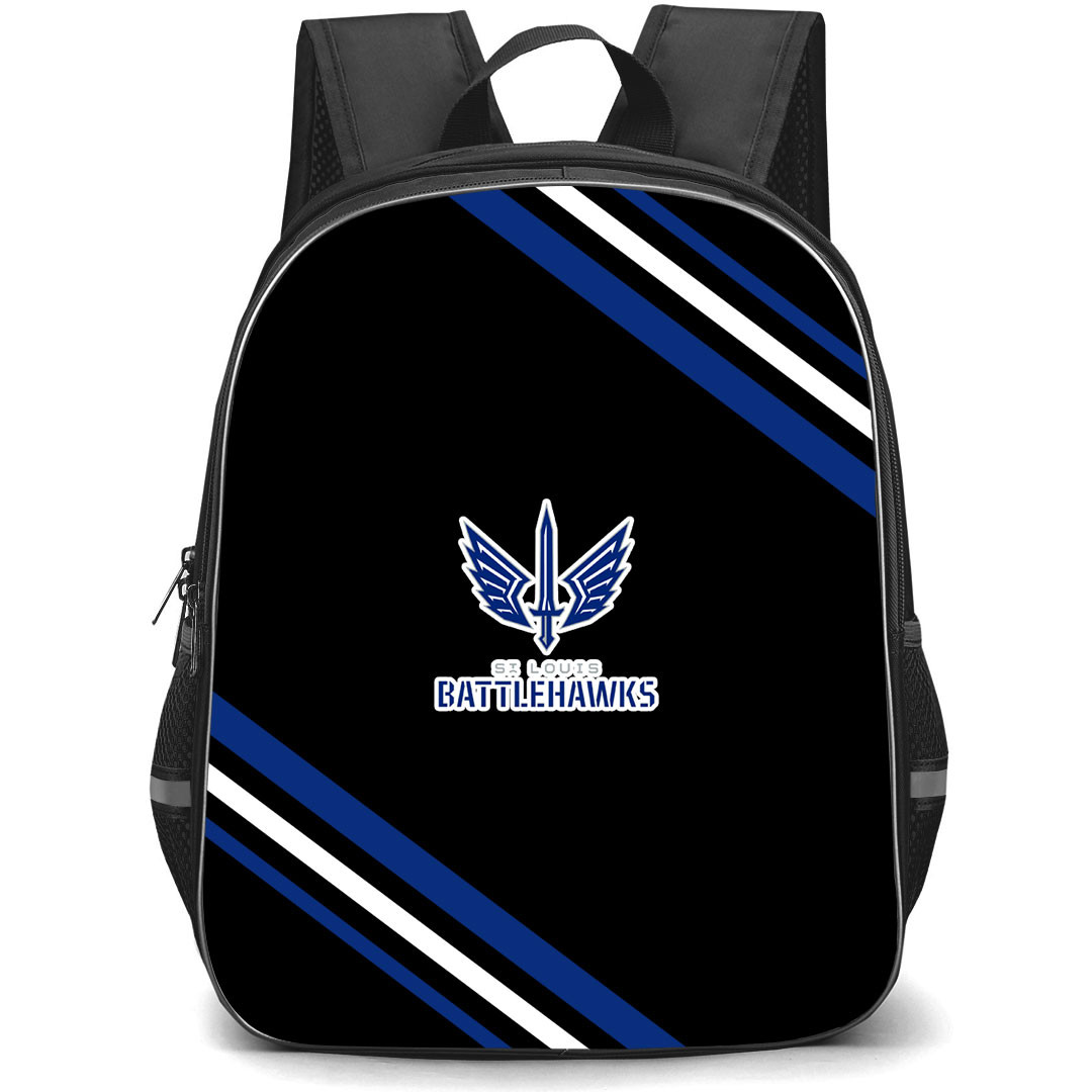 St. Louis Battlehawks Backpack School Bag StudentPack - St. Louis Battlehawks Large Logo With Stripe