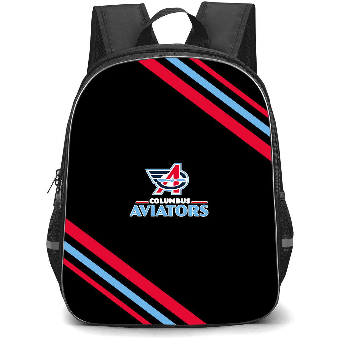 Columbus Aviators Backpack School Bag StudentPack - Columbus Aviators Large Logo With Stripe