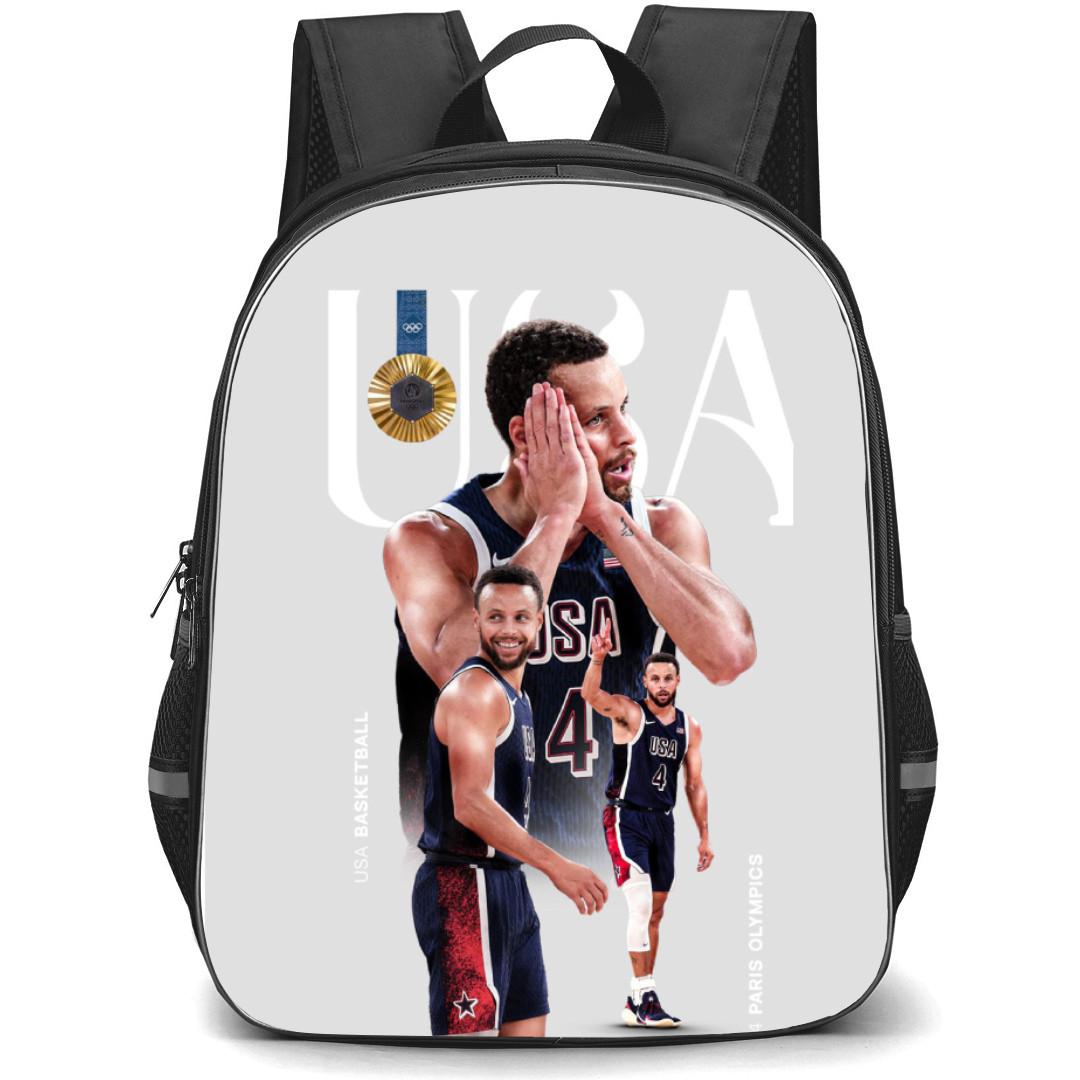 United States National Basketball Team 2024 Stephen Curry Backpack Student Pack - Stephen Curry Portrait USA Poster