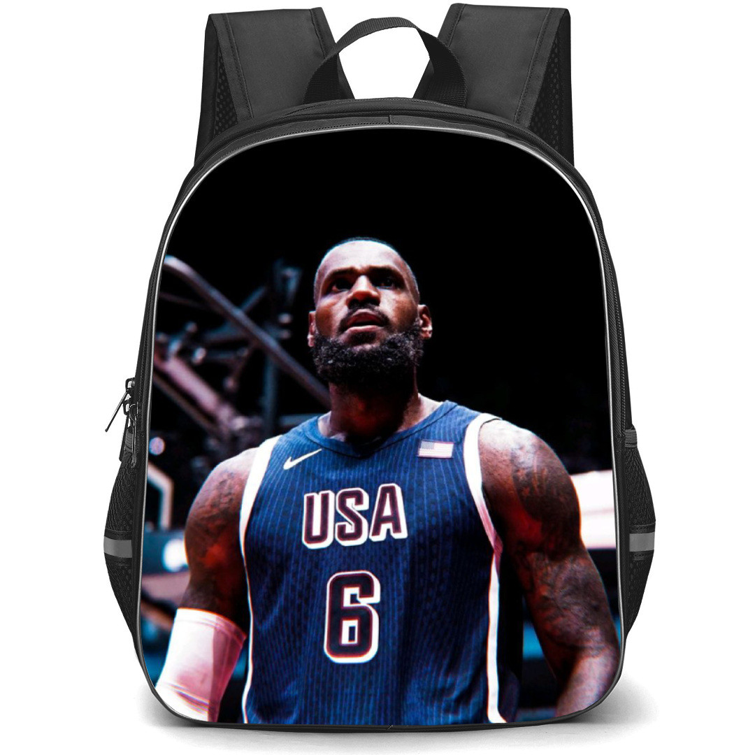 United States National Basketball Team 2024 Lebron James Backpack Student Pack - Lebron James Fierce Portrait