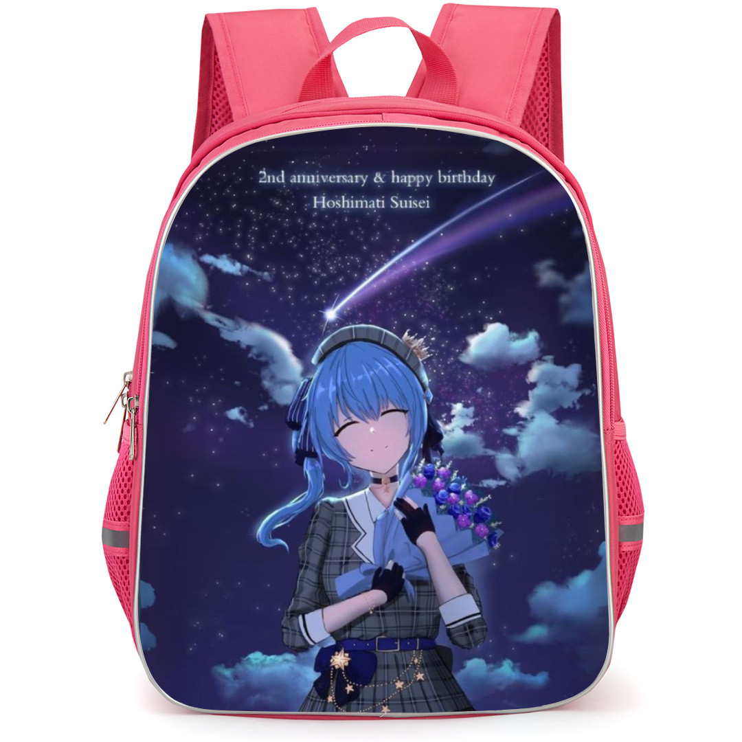 Hoshimachi Suisei Backpack Student Pack - Portrait Anniversary And Happy Birthday Poster