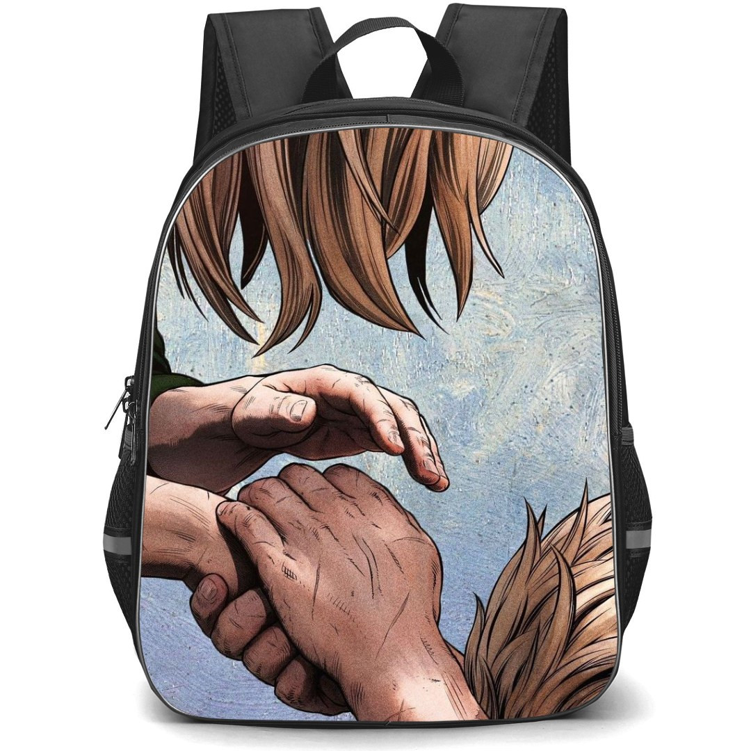 Vinland Saga Backpack StudentPack - Hild and Thorfinn Holding Hands Illustration