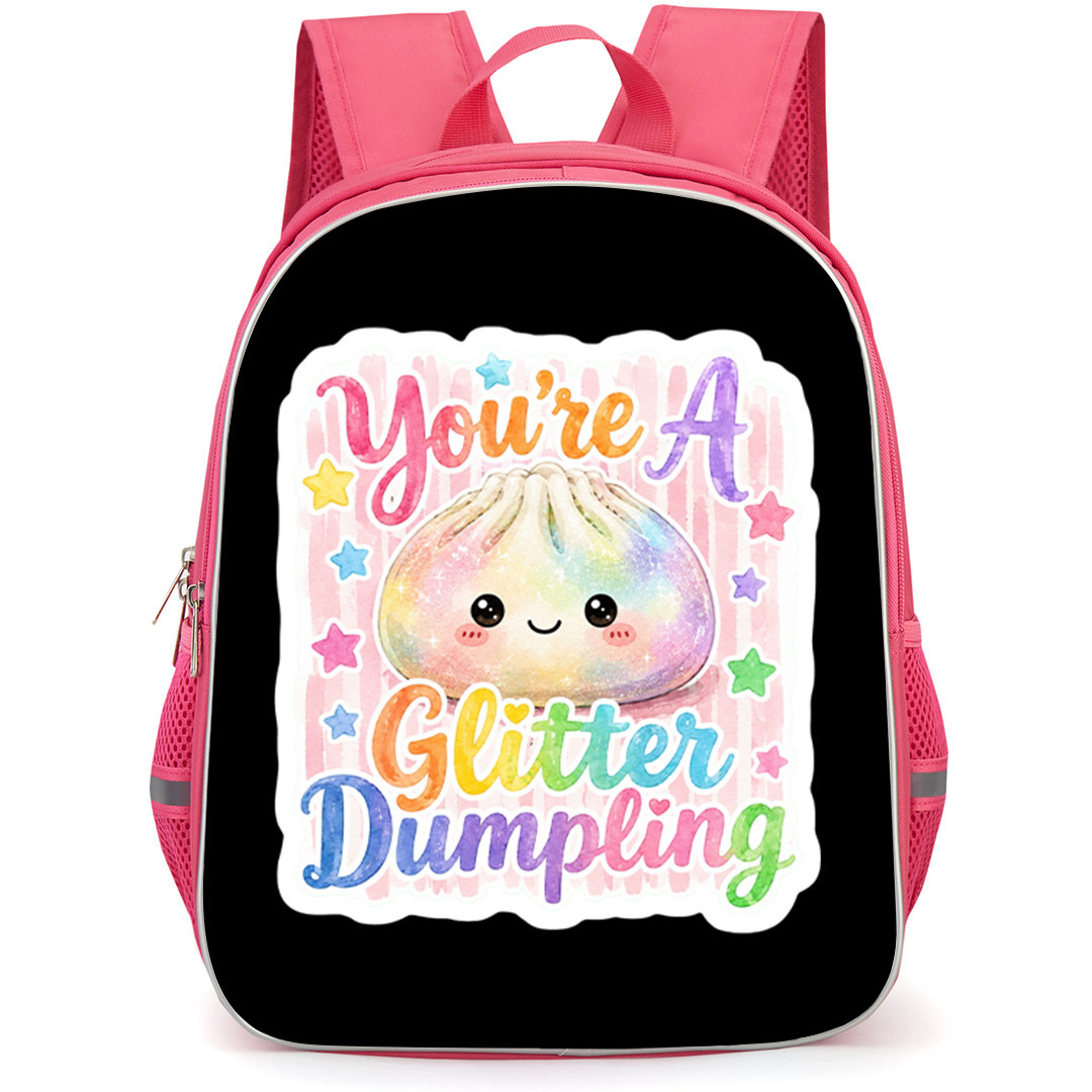 Glitter Dumplings Backpack School Bag StudentPack - Glitter Dumplings Pastel Rainbow Kawaii Sticker