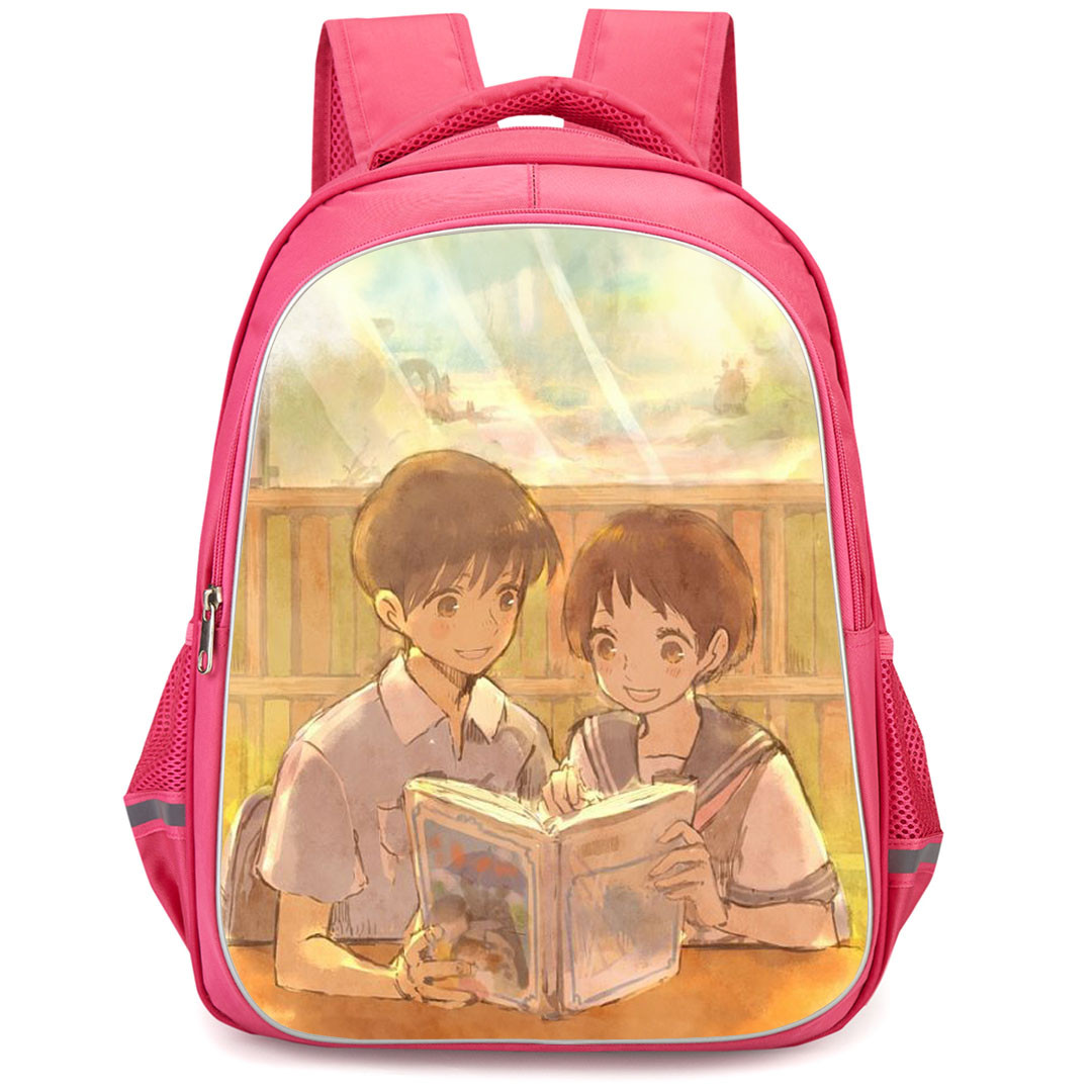 Whisper of The Heart Backpack StudentPack - Whisper of The Heart Shizuku And Seiji Reading Book