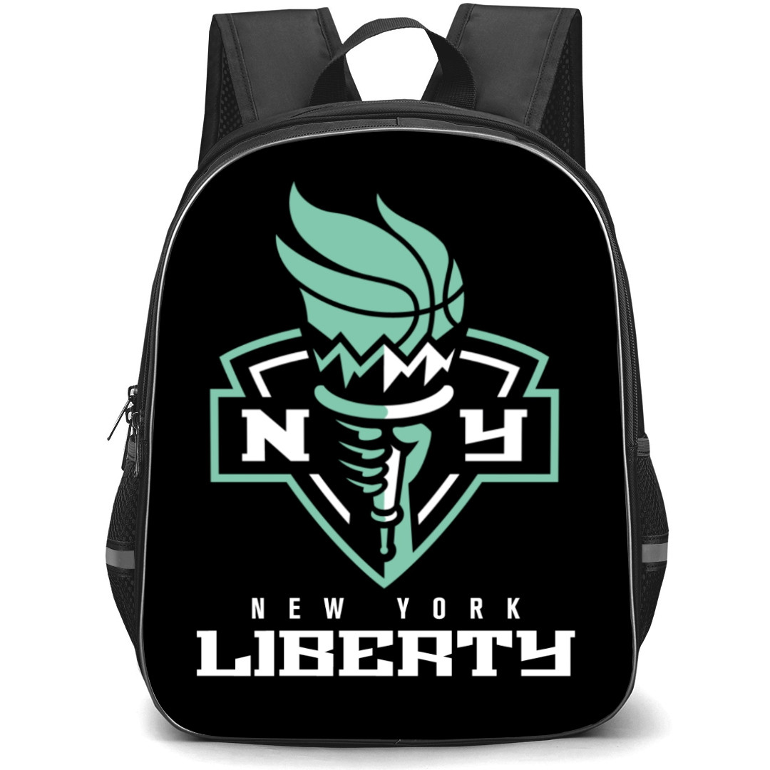 WNBA New York Liberty Backpack StudentPack - New York Liberty Logo On Black Background